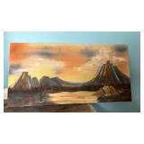 Two paintings one is 15 x 30, and the other is 24 x 18