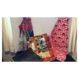 Two aprons, table runner and mesh bag