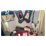 Handmade Christmas pieces and two tea towels