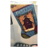 Handmade Christmas pieces and two tea towels