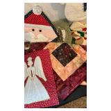 Handmade Christmas pieces and two tea towels