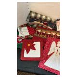 Handmade Christmas pieces and two tea towels