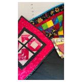 Handmade Quilted pieces and two pillow cases - one is for a small pillow and a wall hanging