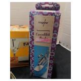 Buttonholer, coverstitch binder assorted sewing machine feet and misc.