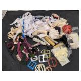 Old buckles, metallic thread, etc