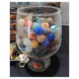 Jars, marbles basket and wind chimes