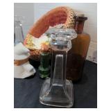 Baskets, candlesticks brass