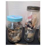 Buttons in vintage jars, Precious Moments Plaque