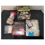 Buttons in tape office supplies and plastic buckles