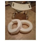 Shower Chair with 2 Toilet Risers