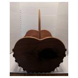 Large wooden heart basket