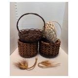 Small Baskets, Planters and Wheat art
