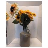 American Stoneware 1 Gallon Jug with fake sunflowers