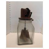 Manual Glass Butter Churn with Wooden Paddle
