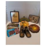 Vintage assortment of postcards and kitsch