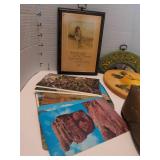 Vintage assortment of postcards and kitsch
