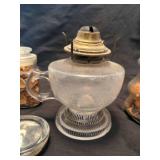 Glass jars and oil lamp base