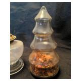 Glass jars and oil lamp base