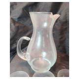 Princess House Heritage Pitcher with Etched Tumblers