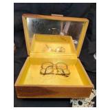 1950s Wooden Eyeglass Storage Box with Scenic Design