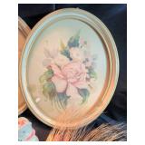 Floral framed prints with Porcelain Salt & Pepper Shakers