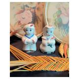 Floral framed prints with Porcelain Salt & Pepper Shakers