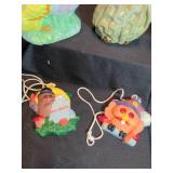 Ceramic bird collection with Halloween necklaces