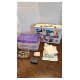 Travel-Themed Storage Box with Binder Clips and more office supplies