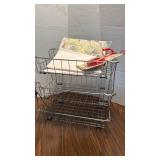 3-Tier Wire Letter Tray Desk Organizer and Tissue Paper and Ribbon.