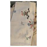 Hand Embroidered Floral Doilies and Linens Collection