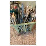 Hangers and laundry basket