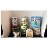 Christmas Box and miscellaneous tins