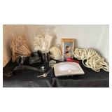 Clothespins and line, lock and key, casters and more