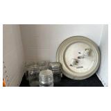 Jars and a light fixture