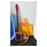 Tub of cleaning supplies