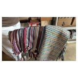 Metal cart on wheels, rugs and bungees