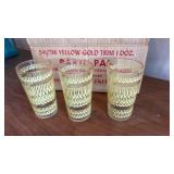 Hazel Atlas Modernistic Pattern Glasses with Gold Trim Qty 12
