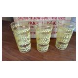 Hazel Atlas Modernistic Pattern Glasses with Gold Trim Qty 12