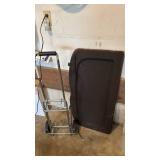 Metal Mesh 3-Tier Folding Utility Shelf with Luggage Cart