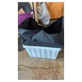 Black Canvas Storage Bag with White Plastic Bin