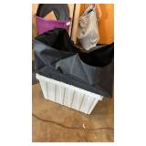 Black Canvas Storage Bag with White Plastic Bin