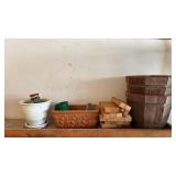 Wooden Stackable Nesting Bowls, Pot and Planter