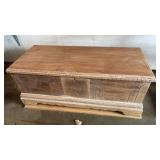 Cedar Chest 19x45x19 Needs Restoration finished and hardware. Some damage on one end.