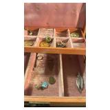Jewelry box with pins, pendants and more