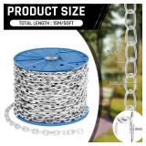 3mm Galvanized Iron Hanging Chain Roll - Metal Chains for Light Chain & Outdoor Use, Bird Feeders, Artworks, Flowerpots & DIY Home Projects