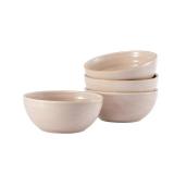 Bico Light Beige 24oz Stoneware Cereal Bowls Set, Set of 4, Microwave and Dishwasher Safe, for Cereal, Soup, Noodles