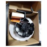 JossaColar Wood Stove Fan Compatible for Buddy Heater (with Bracket & Thermometer), Heat Powered Fireplace Fan Thermal Fan, Outdoor Camping/Picnics/Indoor Use