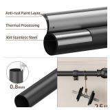 SMODBRODRE 2 Pack Curtain Rods for Window 32 and 48, Black 5/8 inch Splicing Single Window Curtain Rod Set with Brackets