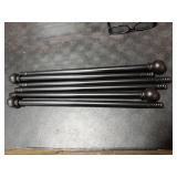 SMODBRODRE 2 Pack Curtain Rods for Window 32 and 48, Black 5/8 inch Splicing Single Window Curtain Rod Set with Brackets