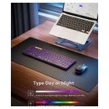 Samsers Foldable Keyboard and Mouse, Folding Bluetooth Keyboard Mouse Combo with Backlight, 2.4G + BT5.0 x 2, Full-Size Travel Keyboard & Portable Wireless Mouse for Windows/Android/iOS/Mac OS, Black